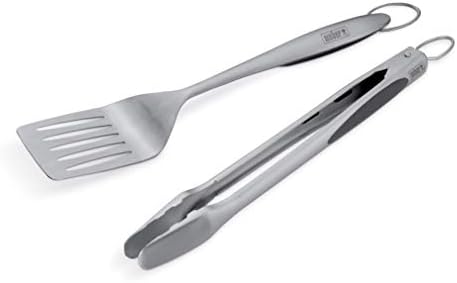 Weber® 2-Piece Barbecue Tool Set with Spatula & Tongs, Stainless Steel - Image 2