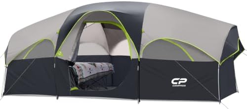 CAMPROS CP 8 Person Camping Tent, Room Divider, Rainfly, Weather Resistant by CAMPROSTents