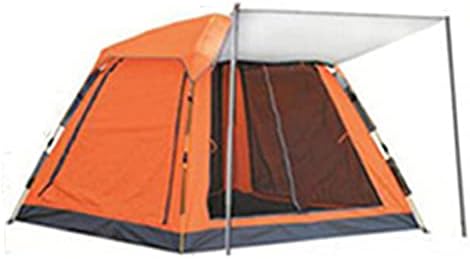 Camping Tents Shelter Portable Waterproof Hold 3-4 Persons Instant Setup Pop Up Tent with Top Rainfly Double Doors Mesh Windows UV Protection for Camping Hiking Mountaineering ( Color : Orange ) by Unknown