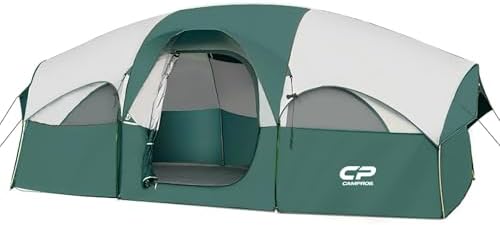 CAMPROS CP 8 Person Camping Tent, Room Divider, Rainfly, Weather Resistant by CAMPROSTents