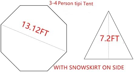 Ultralight 3-4 Person Teepee Tent with Snow-Skirt and Stove Jack Without Mesh Backpacking Outdoor Tent - Image 2