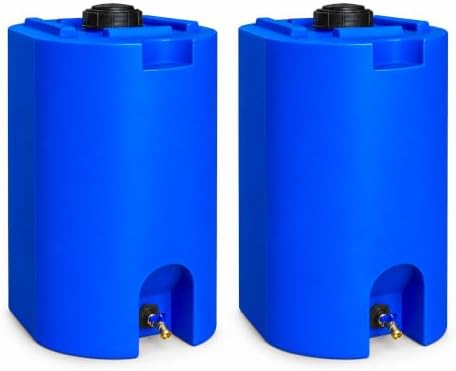 WaterPrepared 55 Gallon Unique Stackable Utility Water Tank, Blue, 2 Pack by WaterPrepared