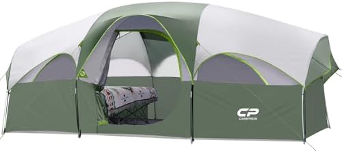 CAMPROS CP 8 Person Camping Tent, Room Divider, Rainfly, Weather Resistant by CAMPROSTents