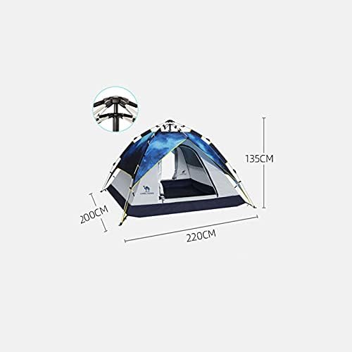 Tent Pop Up Tent for 3 to 4 Person Automatic Opening Layer Tent Large Waterproof Dome Tent with Porch Family Camping Tents Sun Shelter - Image 2