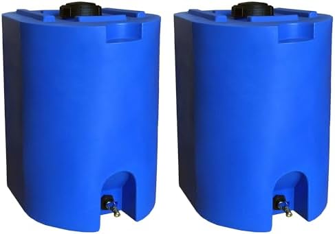 WaterPrepared 55 Gallon Unique Stackable Utility Water Tank, Blue, 2 Pack - Image 7