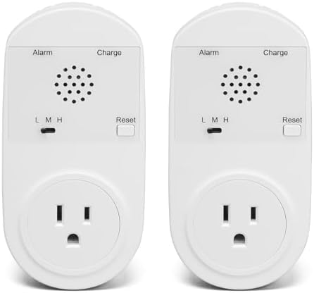 Briidea Power Outage Alarm with LED Indicator Lights and 80-120dB Adjustable Alarm, Perfect for Monitoring Refrigerators, Freezers, and Sewage, 2 Pack by briidea