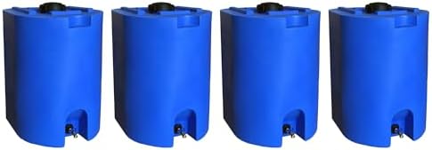 WaterPrepared 55 Gal Stackable Design Utility Water Tank with Large Cap (4 Pack) by WaterPrepared