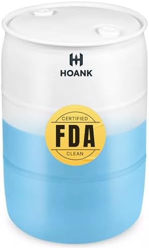 55 Gallon Water Storage Barrel, BPA Free, Emergency Water Supply - Eco Friendly - Made in USA (TRANSLUCENT WHITE) by HOANK