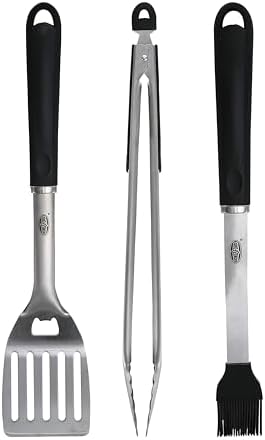 Kingsford 3-Piece Rust-Resistant Stainless Steel BBQ Tool Set, 3 Count by Kingsford