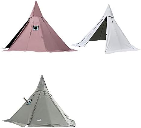 LUSTAR Pyramid Tent with Chimney Hole/Tower Smokestack Tent Park Survival Single Layer Indian Tent - Image 2