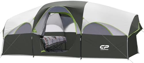 CAMPROS CP 8 Person Camping Tent, Room Divider, Rainfly, Weather Resistant by CAMPROSTents