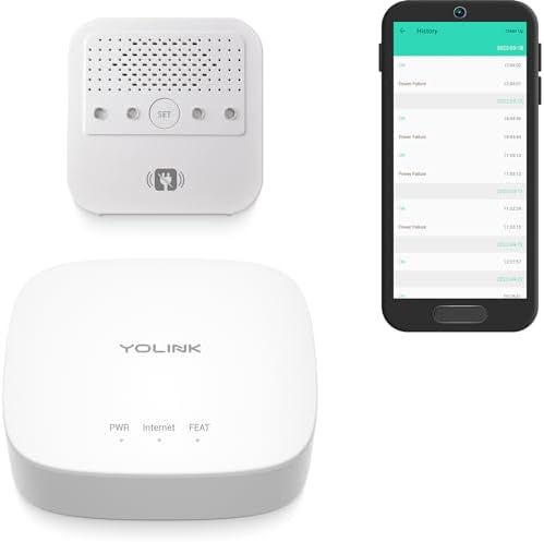 YoLink Smart Power Fail Alarm & Hub Kit, Smart Home Starter Kit with AC Power Outage Alert, LoRa Long-Range, Remote Monitoring, App Alerts, Text/SMS, Email Alerts, IFTTT by YoLink
