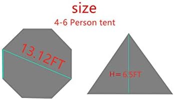 4 Person Tipi Hot Tent with Fire Retardant Stove Jack for Flue Pipes with 2 Doors Height 6.56FT - Image 2