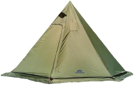 Tipi Hot Tent with Fire Retardant Stove Jack for Flue Pipes, 3~4 Person, Lightweight, Teepee Tents with Snow Skirt for Family Team Outdoor Backpacking Camping Hiking by Vilemoon