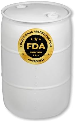 55 Gallon Water Storage Barrel, BPA Free, Emergency Water Supply - Eco Friendly - Made in USA (WHITE) by HOANK