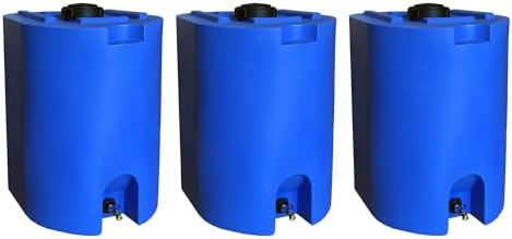 WaterPrepared 55 Gal Stackable Design Utility Water Tank Large Cap (3 Pack) by WaterPrepared