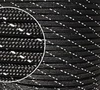Paracord Rope, Reflective III Parachute Cord 7 Strand Core 550lb, 50ft Black - High Visibility Abrasion Resistant Easy to Tie, Multi-Purpose Rope for Camping Survival DIY