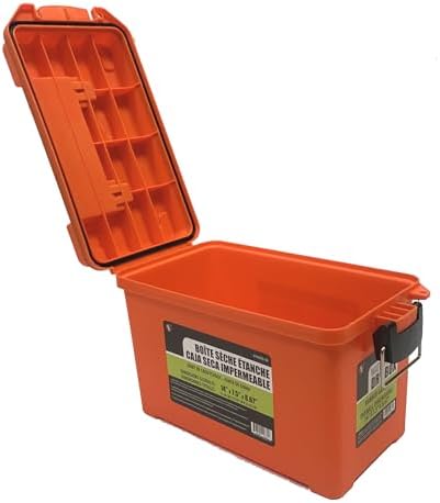 SE Waterproof Dry Box with Detachable Lid – 14" x 7.5" x 8.67" Orange Storage Case with Rubber Gasket Seal, Snap Closures & Handle for Camping, Boating, Fishing Gear & Outdoor Protection - 87466DBL-OR - Image 5
