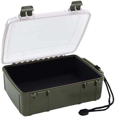 Large Waterproof Box Container Olive Green Tactical Dry Box- Airtight Floating Watertight Boat Drybox, Crushproof Impact-Resistant Protective Hard Case for Survival, Electronics & Outdoor Gear by Uxwuy