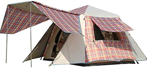 4 Person Easy Pop Up Tent, Camping Tents, Waterproof Windproof Family Tent, Instant Cabin Tent 6 Person, Tents for Camping Waterproof, Double Layer, Divided Curtain for Separated Room ( Color : Red ) by Unknown