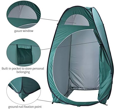 Portable Waterproof Pop up Tent Camping Beach Toilet Shower Changing Room Outdoor Bag (Army Green) - Image 5