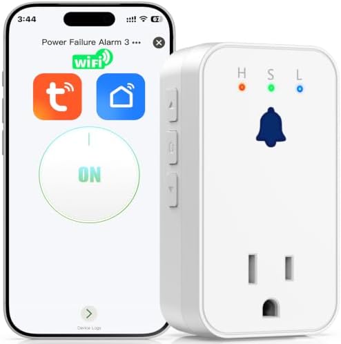 WiFi Power Failure Alarm for Freezer & GFCI, Outlet Alarm with Tuya App by Unknown