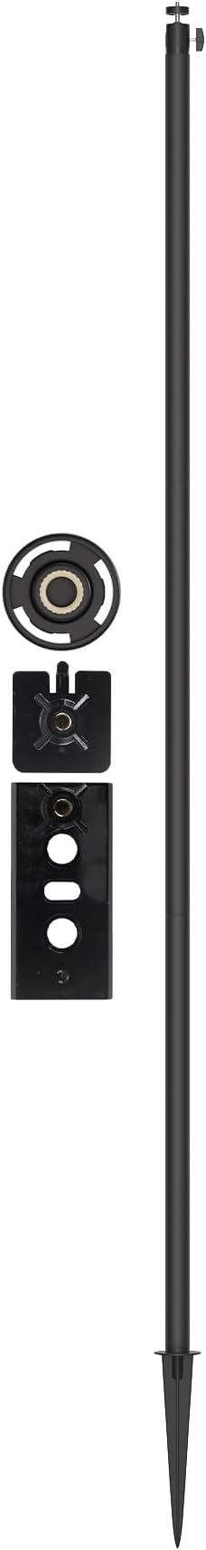 Adjustable Security Camera Ground Stake Mount 16"-48" Height, 360° Swivel, Compatible with Ring, Blink, Arlo, Eufy, Wyze, Google Nest, SimpliSafe (Black)