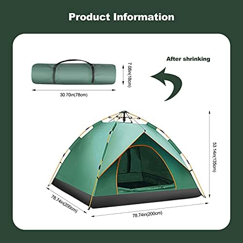 Ergocar Camping Tent 210T Oxford Cloth Waterproof Windproof Dome Adults Tent, 2-4 Man Ultraligh Ventilated 2 Doors & 2 Windows Pop up Tent for Family Long Trip, Hiking & Fishing - Image 7