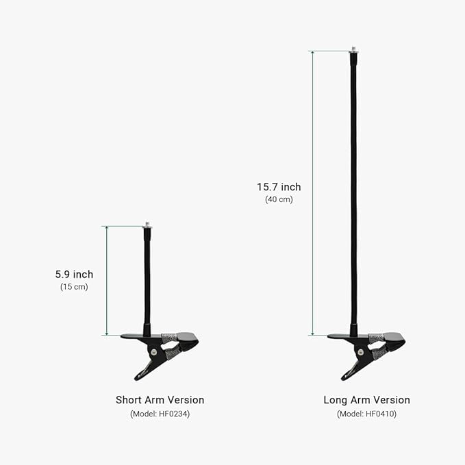 Holicfun Clip Mount for Ring, Blink, Eufy, Google Nest, Wyze, and Arlo Indoor Outdoor Cameras, 40cm Gooseneck Arm, Flexible Adjustment, Strong Clamp, Black
