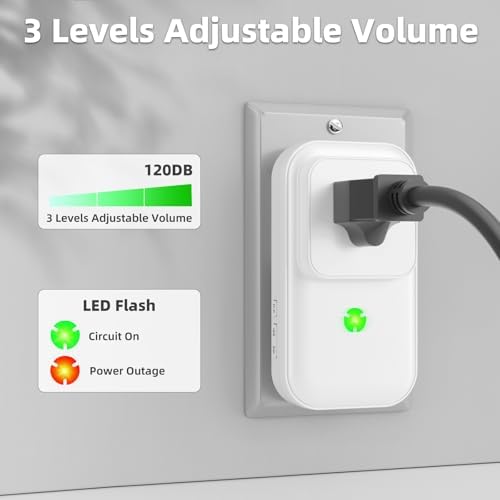Power Failure Alarm, 120dB Power Outage Alarm for Freezer, Extender Socket - Image 3