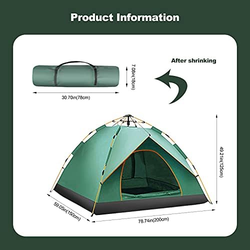 Ergocar Camping Tent 210T Oxford Cloth Waterproof Windproof Dome Adults Tent, 2-4 Man Ultraligh Ventilated 2 Doors & 2 Windows Pop up Tent for Family Long Trip, Hiking & Fishing - Image 7