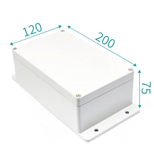 IP65 Weatherproof Junction Box ABS Plastic Electrical Enclosure with Fixed Ears M16 Cable Glands Project Case for Power Supply DIY Electronics 7.87 x4.72 x2.95 inch(200x120x75mm)