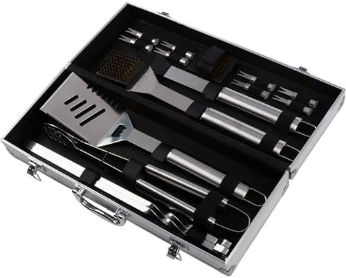 Home-Complete Stainless Steel BBQ Grill Accessories Set, 16-Piece-Set by Home-Complete