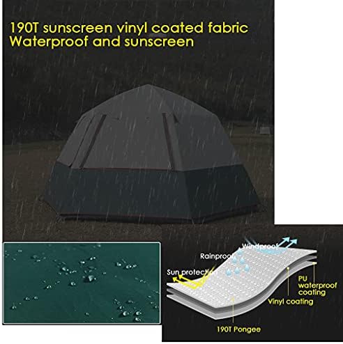 YXCKG Tents for Camping 8 Person Tent Cabin Tent, Automatic Instant Setup Pop Up Instant Tent with Sun Shelter, Pop Up Tent with Moisture-Proof Mat, Easy Setup with Large Mesh for Ventilation - Image 3