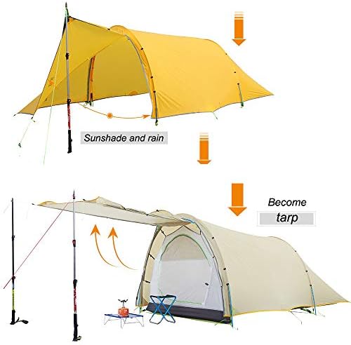Windchaser 2person 3-4 Season 20D Silicon Nylon Outdoor Mountaineering Tunnel Tent Camping Hikking Ultralight Tent - Image 4