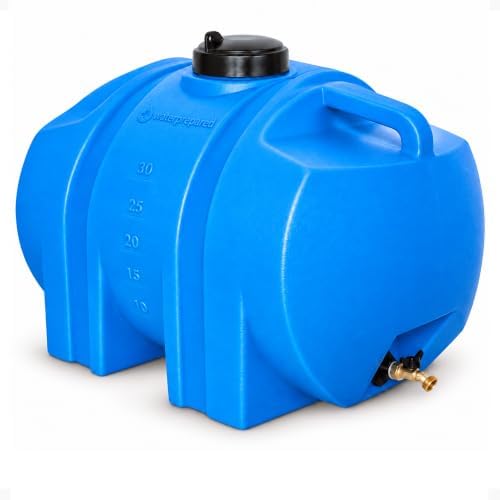WaterPrepared 35 Gallon Portable Utility Water Tank, Blue by WaterPrepared