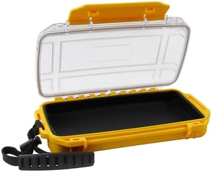 Dry Box Waterproof Box for Kayaking Boat Waterproof Phone Case Watertight Storage Container Diving Dry Boxes Yellow Protective Case, 9" L x 5" W x 2" H by Byrixk