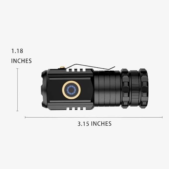UNROEVS Mini Flashlight 2550 Lumens Rechargeable USB C Charging, Small Flashlights High Lumens 5 Modes, Pocket Flashlight with Clip, Magnetic Flashlight for EDC,Camping, Hiking,Emergency(2 Pack)