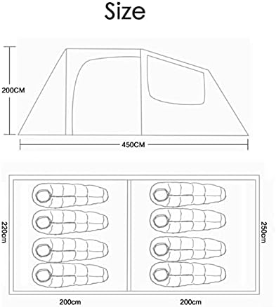 YXCKG 5-8 Man Tent Camping Tent, Tunnel Tent, Cabin Tent 6 Person for Family, Outdoor Canopy Tent with Carrying Bag Easy to Set Up, Windproof Fabric for Kids, Camping, Beach, and Outdoor (Color : B) - Image 5