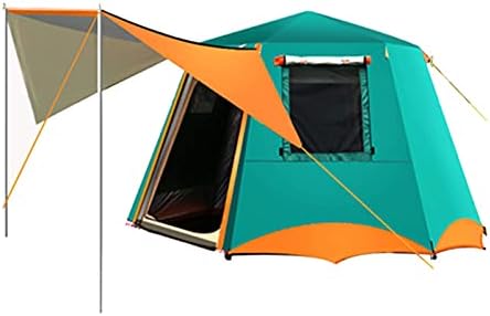 Camping Tents Shelter Portable with Carry Bag Waterproof Hold 2-4 Persons Instant Setup Pop Up Tent with Top Rainfly UV Protection for Camping Hiking Mountaineering (Color : Green) by Unknown