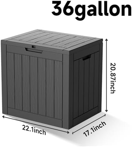 EasyUp 36 Gal Waterproof Outdoor Storage Box UV Resistant Deck Box - Image 2