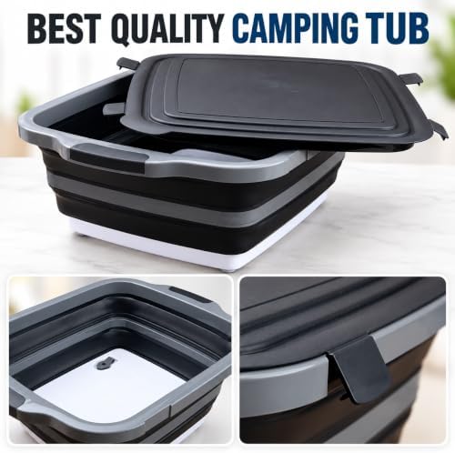 NCA - BBQ Set | BBQ Prep Tub 4gallon, BBQ Blanket, 21" Meat Resting Bag, Insulated Triple Layer | Foldable Cutting Board, Drain Plug - Image 7