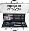 Step Dad Gifts, Fathers Day Step Dad Gifts from Step Daughter Heavy Duty Grilling Accessories Kit for Backyard BBQ, Thick Stainless Steel Grill Utensils with Non-Slip Handle Tool Grilling Gift for Man by JNDJE