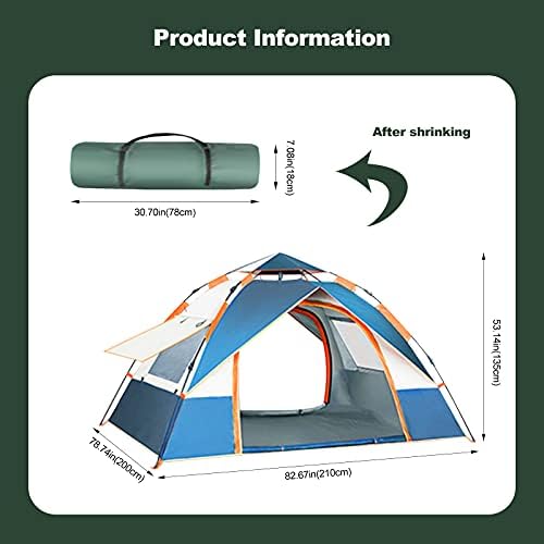 Ergocar Camping Tent 210T Oxford Cloth Waterproof Windproof Dome Adults Tent, 2-4 Man Ultraligh Ventilated 2 Doors & 2 Windows Pop up Tent for Family Long Trip, Hiking & Fishing - Image 7