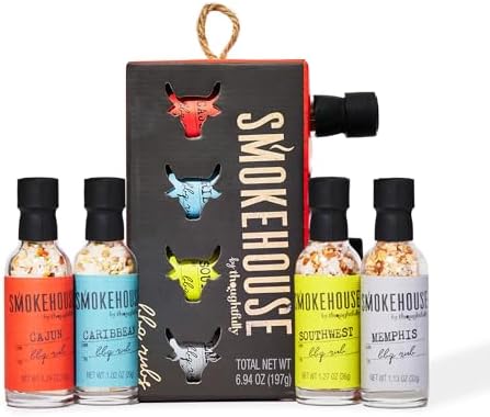 Smokehouse BBQ Seasoning Rubs Gift Set, Gourmet Grilling Variety, Set of 4 by Thoughtfully