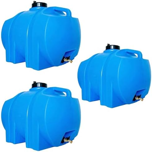 WaterPrepared 35 Gallon Portable Utility Water Tank, Blue, 3 Pack by WaterPrepared