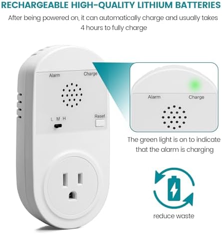 Briidea Power Outage Alarm with LED Indicator Lights and 80-120dB Adjustable Alarm, Perfect for Monitoring Refrigerators, Freezers, and Sewage, 2 Pack - Image 5