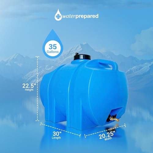 WaterPrepared 35 Gallon Portable Utility Water Tank, Blue, 3 Pack - Image 3