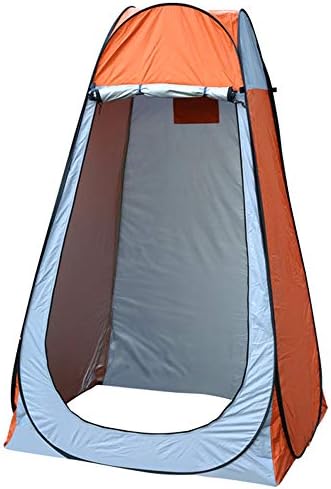 New Pop Up Privacy Shelters Tent Instant Portable Outdoor Shower Tent,Camp Toilet,Changing Room,Rain Shelter for Camping Beach,Outdoor Foldable Changing Room Privacy Shelter (White Orange,59*59*74.8") by YZBEIMDAI