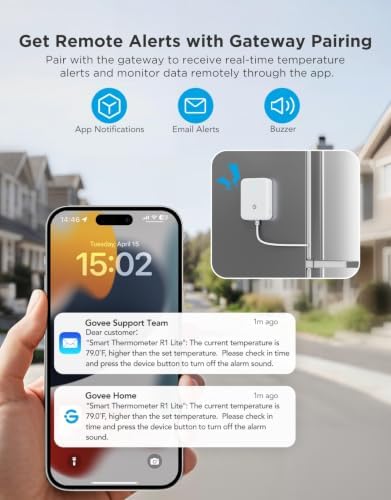 GoveeLife Bluetooth Refrigerator Thermometer Sensor with Alarm, 1-Pack - Image 4